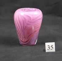 Vase #35 - Purple with Pink Stripes 202//197